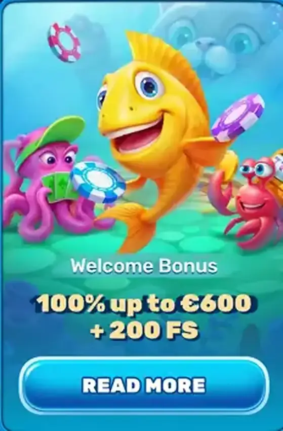 Welcome bonus up to €600 and 200 free spins